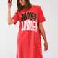 T-shirt Dress with Make It Happen Text in Red