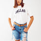 Camiseta con Texto Dallas Texas en Blanco