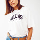 Camiseta con Texto Dallas Texas en Blanco