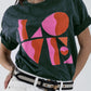 T-shirt with LOVE art deco digital print in Grey