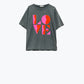 T-shirt with LOVE art deco digital print in Grey