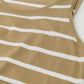 Tank maxi Dress With Scoop Neck In beige With White Stripes