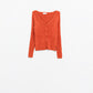 Textured Cardigan In orange
