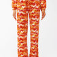 Q2 Textured Straight Leg Pants in Abstract Print