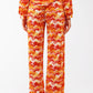 Textured Straight Leg Pants in Abstract Print