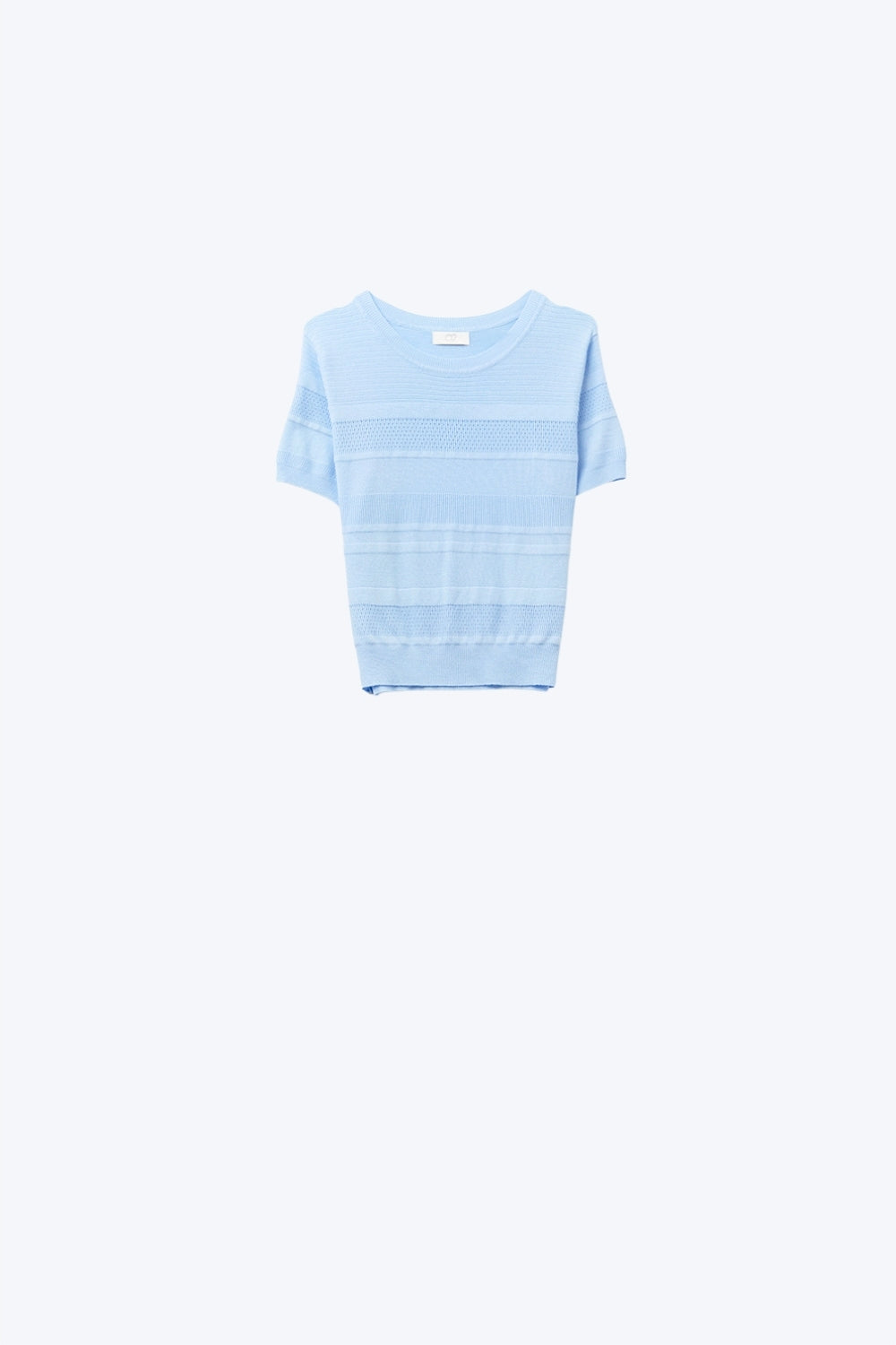 Q2 Textured Stripe Knit Sweater in Blue