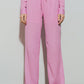 Q2 Textured Wide Leg Pants in Pink