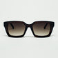 Q2 Thick Square Frame Sunglasses Chunky Retro in Bordeaux