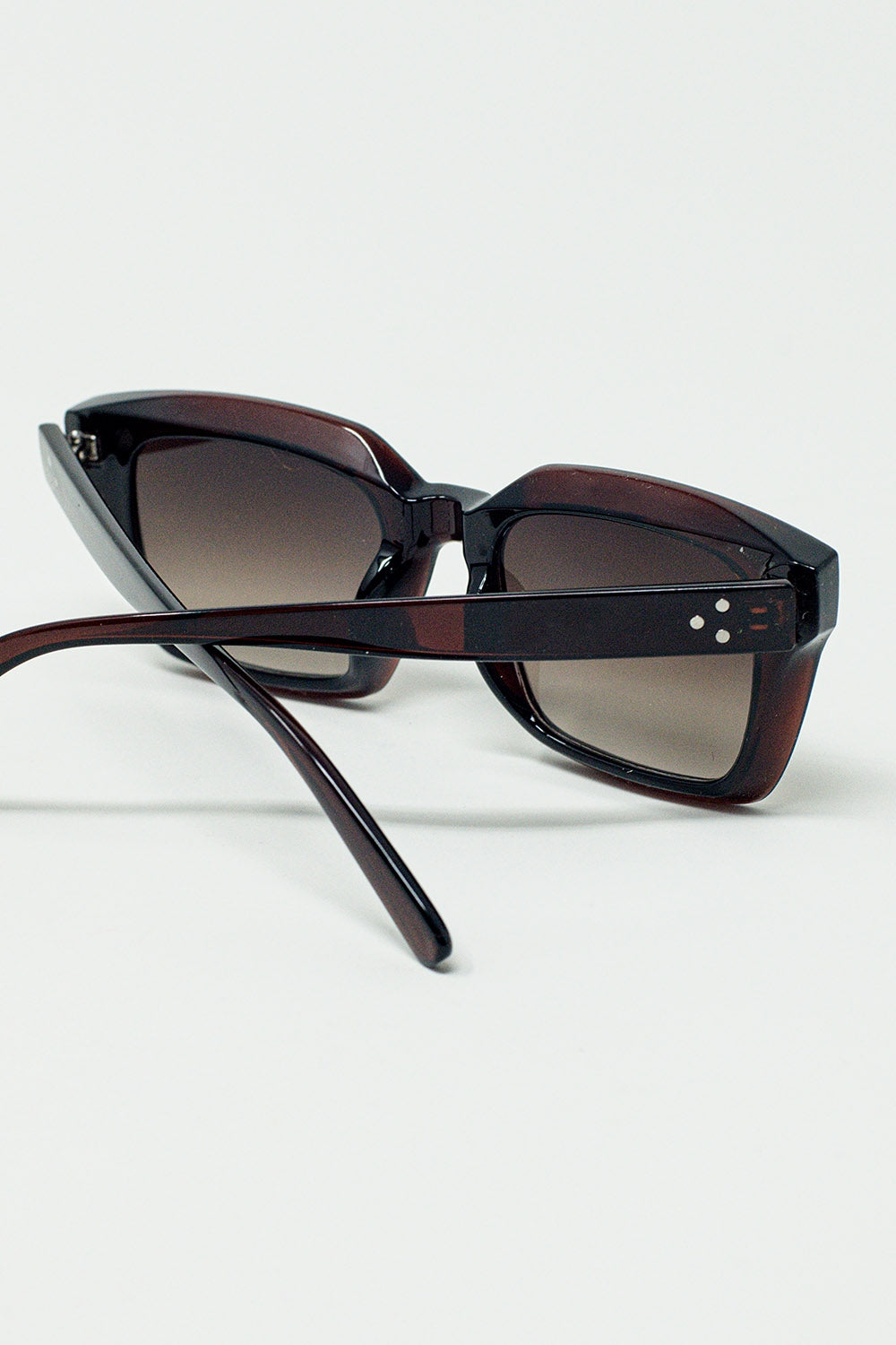 Thick Square Frame Sunglasses Chunky Retro in Bordeaux