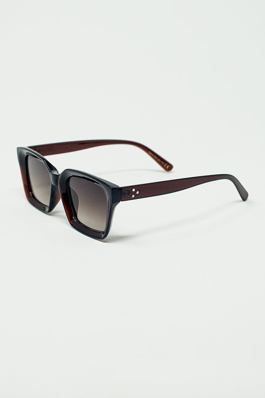 Thick Square Frame Sunglasses Chunky Retro in Bordeaux