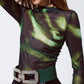 Top tie-die en verde y negro