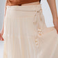 Tiered Maxi Skirt In Beige Wtih Elastic Waist And Shell Details