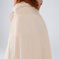 Tiered Maxi Skirt In Beige Wtih Elastic Waist And Shell Details