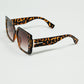 tiger print square sunglasses with gold detail on the side