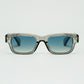 Q2 translucent Grey sunglasses with oval frame