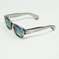 translucent Grey sunglasses with oval frame