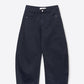 Trendy Navy Barrel Balloon Jeans with Pockets