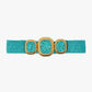 Q2 Turquoise Woven Belt With Rectangular Buckle With Beads