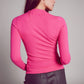 V neck fine knit jumper in fuchsia