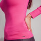 V neck fine knit jumper in fuchsia