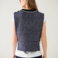 V-neck knitted vest with open side