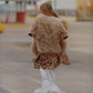 vest in beige in long fur