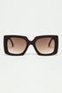 Q2 vintage silhouette sunglasses with a subtle angled cat-eye in burgundy