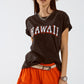 Q2 Washed Effect Hawaii T-Shirt In Black