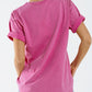 Camiseta hawaiana con efecto lavado en fucsia