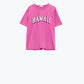 Camiseta hawaiana con efecto lavado en fucsia