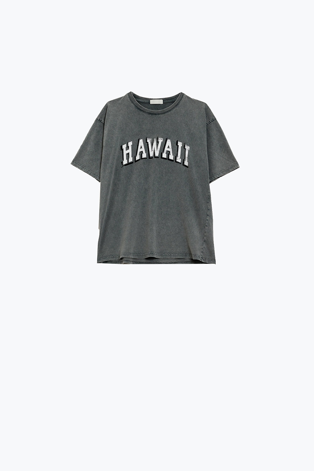 Camiseta hawaiana con efecto lavado en gris