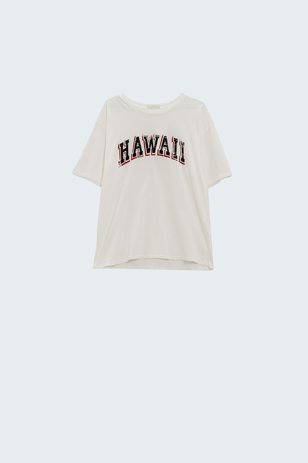 Camiseta hawaiana con efecto lavado en blanco