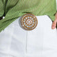 White Belt With Embellishments On Belt Buckle