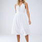 Q2 White dress with button detail