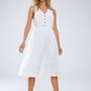 White dress with button detail