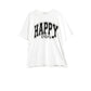 White Happy Vibes Graphic Relaxed T-Shirt