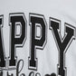 White Happy Vibes Graphic Relaxed T-Shirt