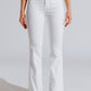 Q2 White Skinny Flared Jeans With Front Pocket Detail