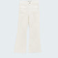 White Skinny Flared Jeans With Front Pocket Detail