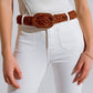 White Skinny Flared Jeans With Front Pocket Detail