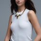 Q2 White Sleeveless Ribbed knitted Top