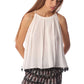 Q2 White swing top with pom pom hem detail