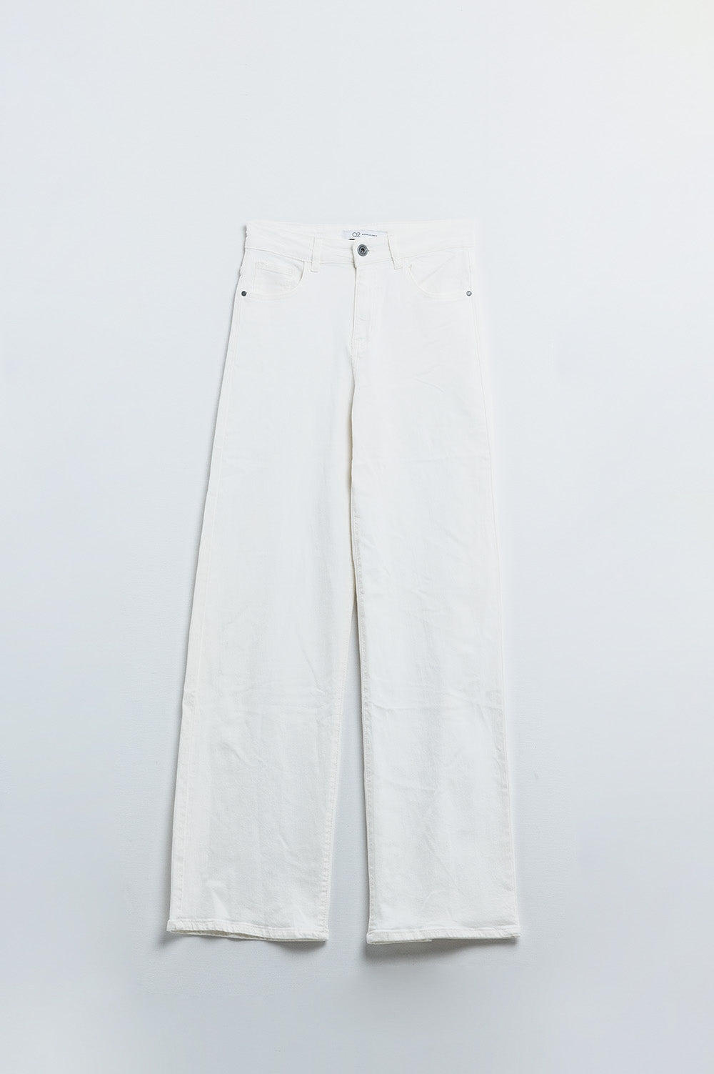 white wide leg high rise Pants