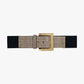 Q2 Wide Black Belt With Studded Strass Design And Squared Buckle.