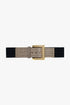 Q2 Wide Black Belt With Studded Strass Design And Squared Buckle.