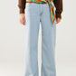 Q2 wide leg jeans in light wash with side seam