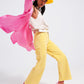 Q2 Wide leg jeans in sunshine yellow