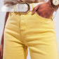 Wide leg jeans in sunshine yellow