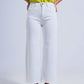 Jeans de pernera ancha en blanco