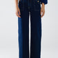 Q2 Wide leg jeans with 3 button detail